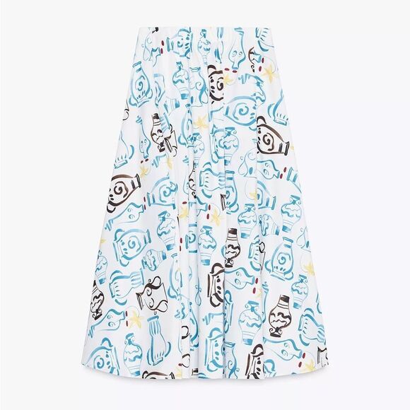 Zara Co-Ord Set Top and Skirt Poplin Cotton - Picture 14 of 15